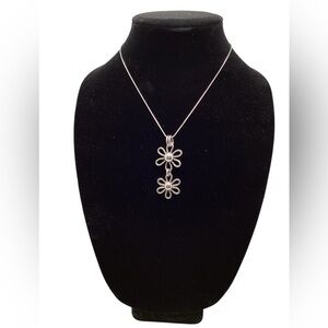 Silver plated double daisy charm. Charm only